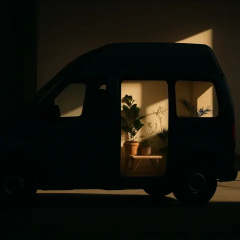 Off-center Silhouette of a Single