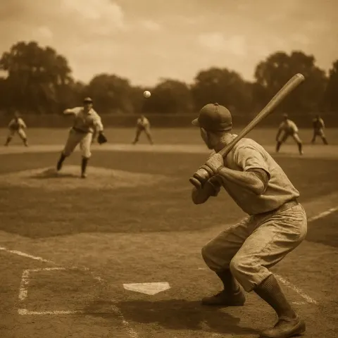Sepia-toned Image Captures a Charged Moment in a Baseball Game