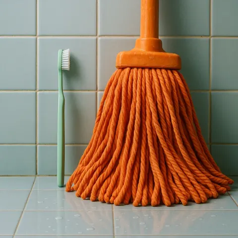 Mint Green Toothbrush Stands Vertically Next