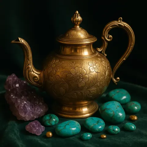 Capture a High-resolution Image of an Antique Brass Teapot