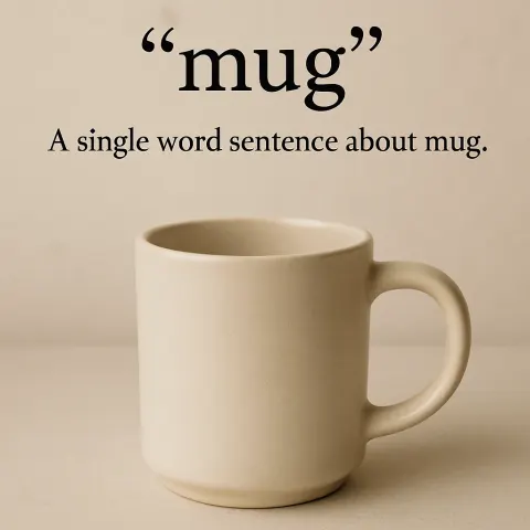 Provide a Single Sentence Containing One Word About Mug
