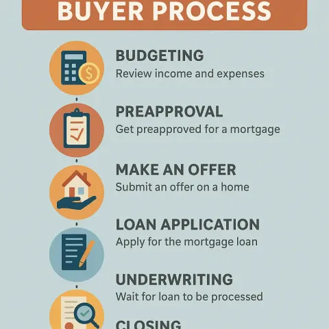 Infographic Detailing the Step-by-step Process for First-time Home Buyers