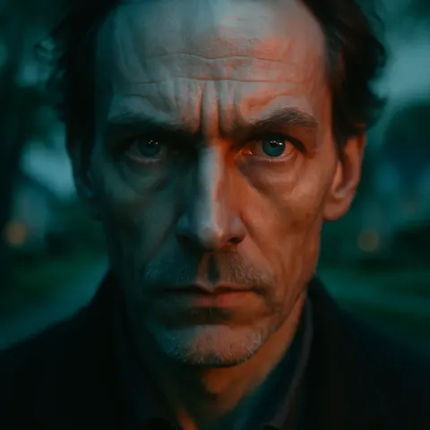 Male Literature and Philosophy Author-poet-thinker's Piercing Steel Grey Eyes