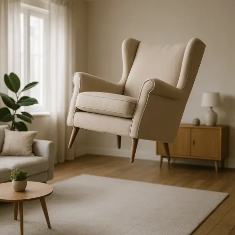Armchair Floated and Drifted Gracefully Through the Air
