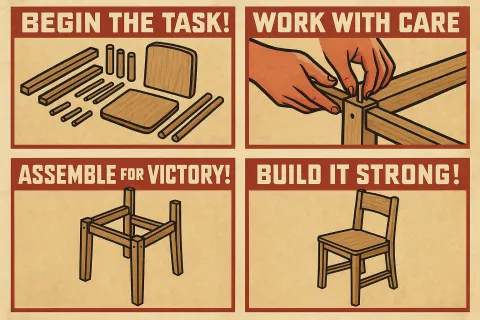 Step-by-step Procedure of Constructing a Simple Wooden Chair