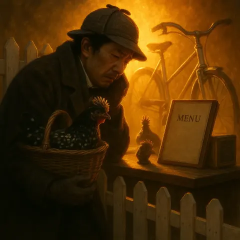 Weary Sherlock Holmes-styled Victorian Figure of East Asian Descent