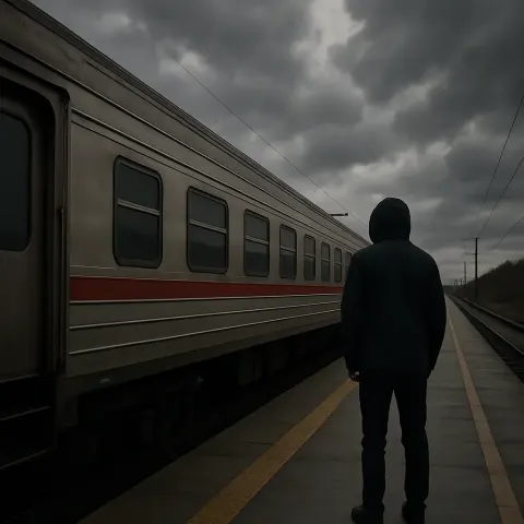 Person Is Positioned on a Train Station Platform Next
