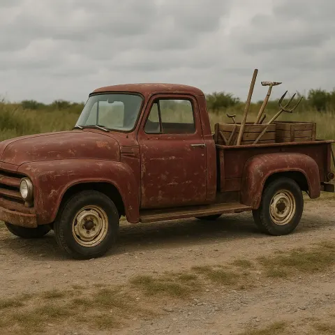 Maroon Pickup Truck