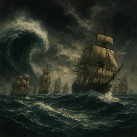 Grand Fleet of Numerous Tall Ships