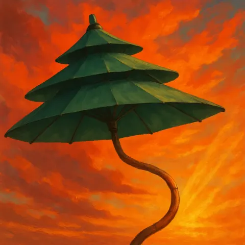 Single Pagoda-style Tiered Umbrella