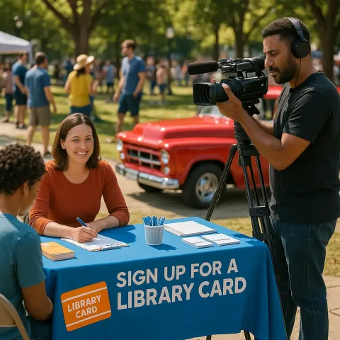 Public Outdoor Event with a Table
