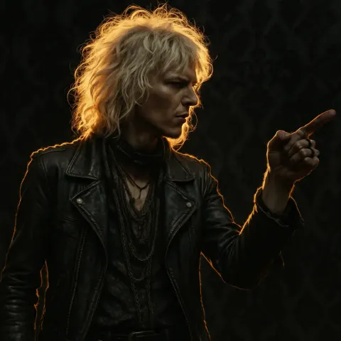 Platinum-blonde Figure in Worn '70s Bohemian-punk Style Makes a Compelling