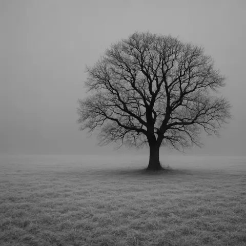 Monochromatic Image Capturing the Striking Isolation of a Solitary