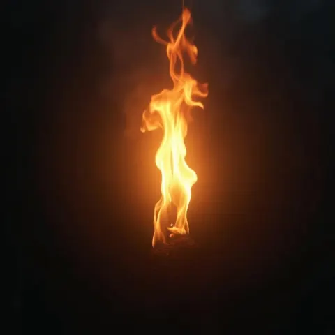Sacred Flame in Grainy Cinematic Chiaroscuro