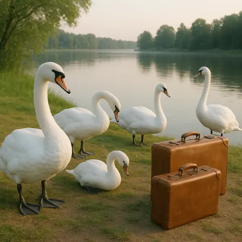 Two Leather Suitcases