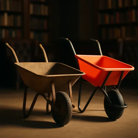 Quiet Scholarly Ambiance with Leather Armchairs Frames Two Distinct Barrows—an