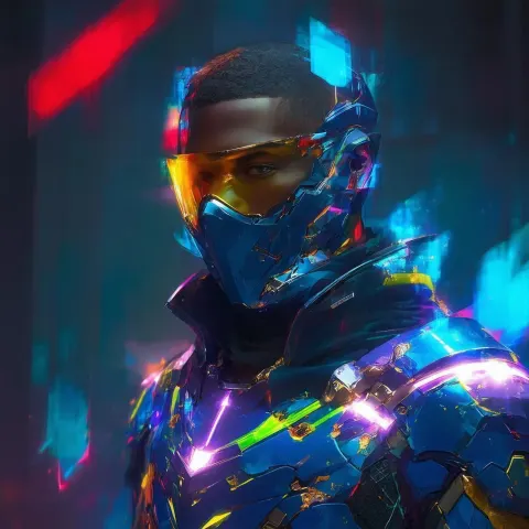Futuristic Destiny Armor in Sleek Digital Portrait