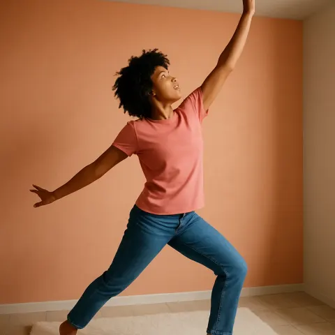 Person Strikes an Animated Stance
