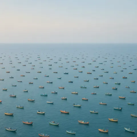 Vast Flotilla of Tiny Fishing Boats