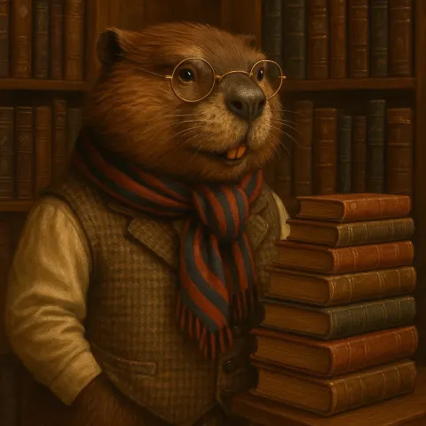 Anthropomorphic Beaver Exudes a Sense of Sagacity While Standing Upright