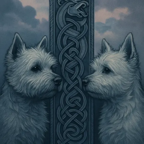 Two Varied West Highland White Terriers in Profile