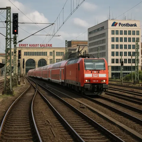 Train Station with Railway Tracks