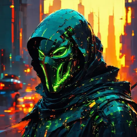 MF Doom With Neon Reptile Eyes