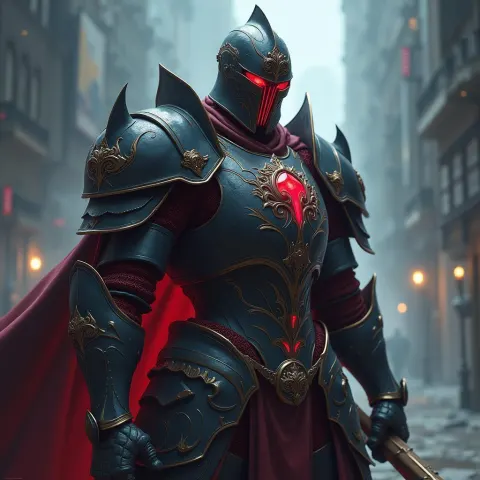 Abyssal Knight in Resplendent Dark Armor