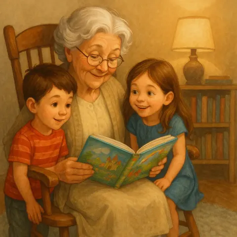 Elderly Woman with Silvery Hair