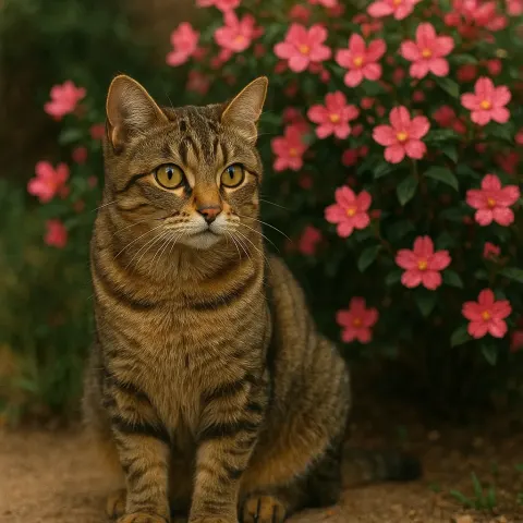 Cat Perched Outdoors