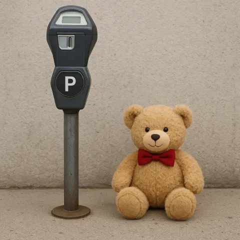 Teddy Bear with a Red Bow Tie Sitting