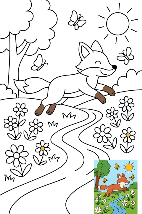 Black-and-white Line Art Illustration Designed for Direct Printing on Standard