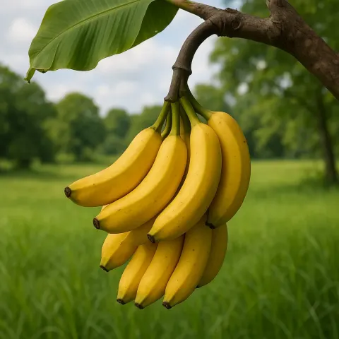 Bunch of Fully Ripened Bananas Hanging from a Tree Limb