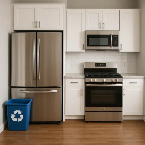 Kitchen Featuring a Modern Stove