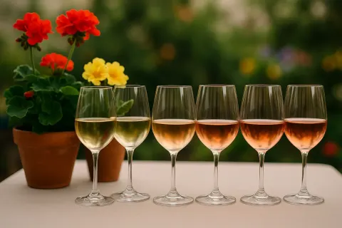 Row of Wine Glasses
