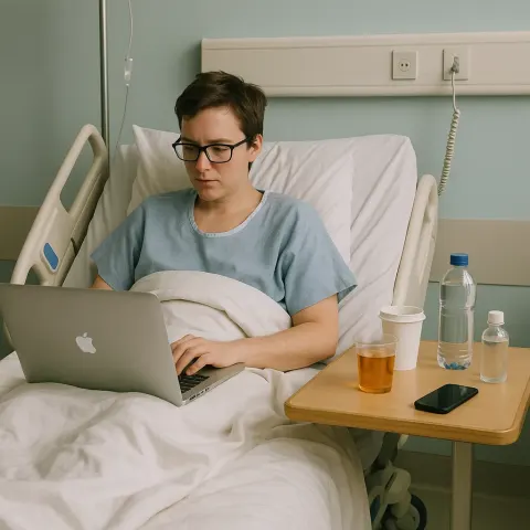 Person Is Sitting in a Hospital
