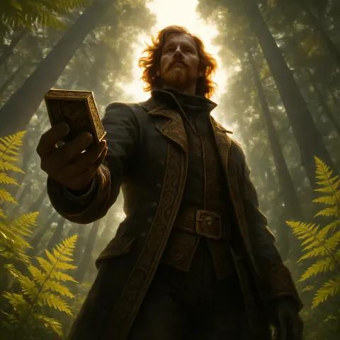 Commanding Explorer-thinker with Auburn Hair Towers Majestically