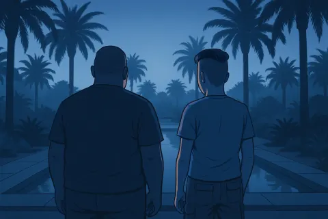 Stocky Figure with a Very Short Buzz Cut