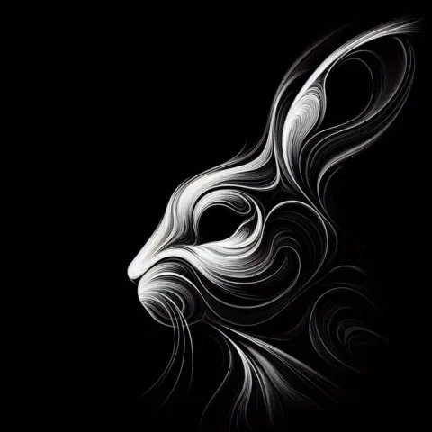 Minimalist Portrait with Swirling Lines