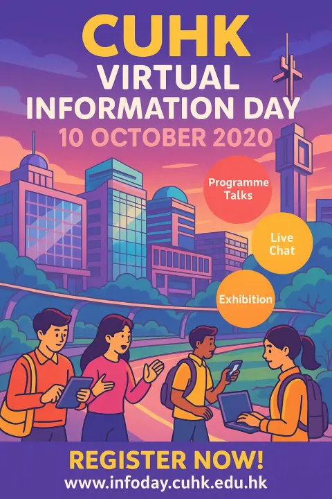 Vibrant Poster for CUHK's Virtual Information Day on October 10