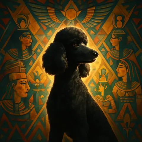 Single Solid Black Standard Poodle
