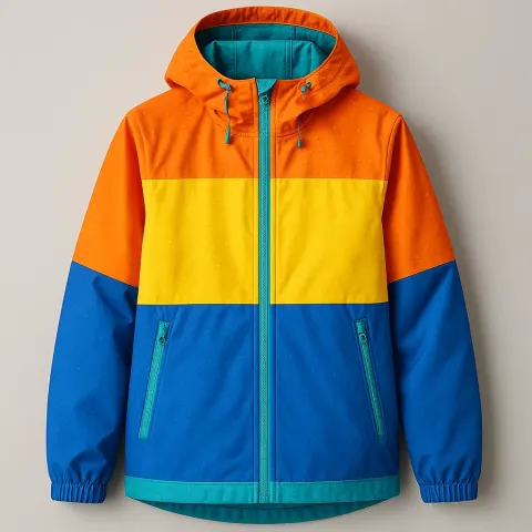 Vibrantly Hued Raincoat Crafted to Resist Water and Keep You