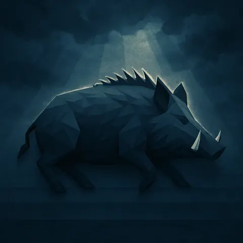 Geometric and Stylized Representation of a Single Wild Boar