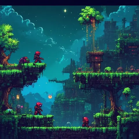 Retro Side Scroller Screenshot in Chiaroscuro