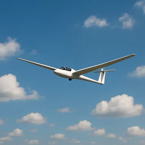Lightweight Glider Soaring Gracefully Through a Bright Sky