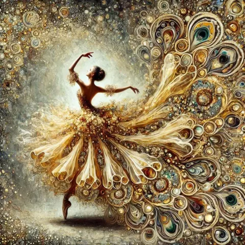 Surreal Ballerina with Fractal Dress Patterns