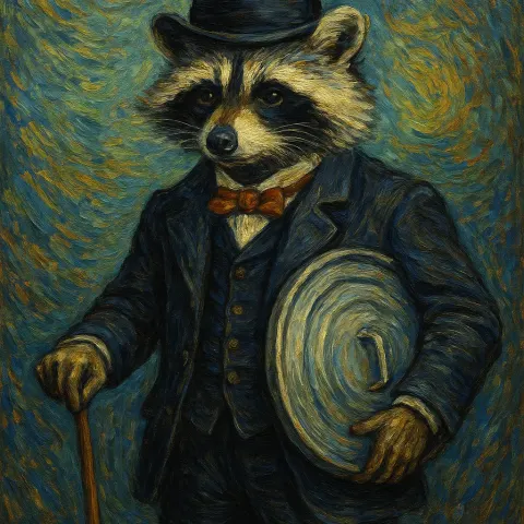 Depict a Raccoon Adorned in a Sophisticated Suit