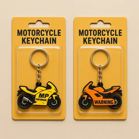 Two Packaged Motorcycle Keychains
