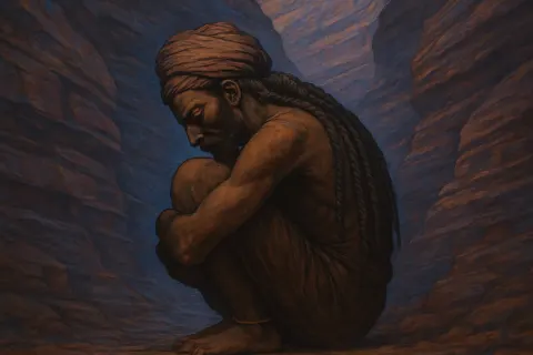 Sharp Profile of a Middle Eastern Poet and Thinker