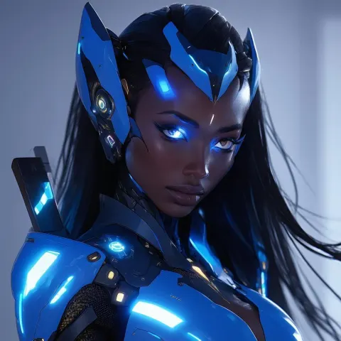 Symmetra Portrait in Dramatic Cyber Light